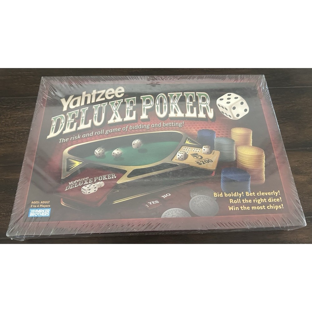 Yahtzee Deluxe Poker Dice Board Game 2005 Parker Brothers NEW SEALED
